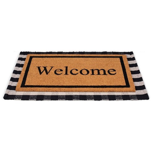 BirdRock Home Layered Welcome Mat with Vinyl Backing for Door Entryway 24 x  36