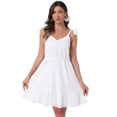 INSPIRE CHIC Women's Summer Sleeveless Cami Adjustable Strap Mini Beach Sundress