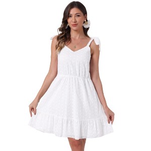 INSPIRE CHIC Women's Summer Sleeveless Cami Adjustable Strap Mini Beach Sundress - 1 of 4