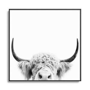 Sisi and Seb Peeking Highland Cow Metal Framed Art Print - Deny Designs - 1 of 4