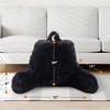 Cheer Collection Long Shaggy Hair TV, Gaming and Reading Backrest Pillow with Armrests - 4 of 4
