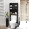 VYNXARIA Modern Over The Toilet Space Saver Organization Wood Storage Cabinet for Home, Bathroom - Espresso - 3 of 4