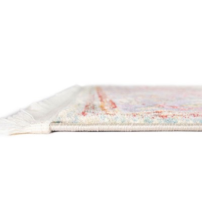 Light Blue Rectangular Synthetic Stain-Resistant Area Rug