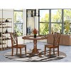Round Dining Table Set with Chairs - 42 Inch Kitchen Table & 2 Dining Chairs - Mahogany Finish - 2 of 4