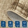 Washable Runner Rug Plaid Border, Non-Slip Low Pile Neutral Carpet, Stain Resistant Soft Rug for Hallway Entryway Kitchen - 3 of 4