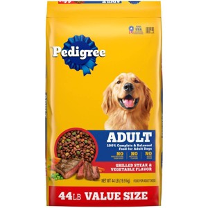 Pedigree Grilled Beef, Grain, Steak and Vegetable Flavor Adult Dry Dog Food - 44lbs - 1 of 4