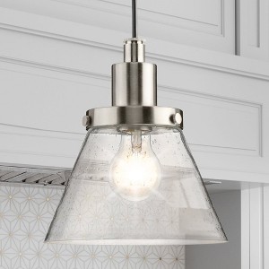 Urban Ambiance Luxury Modern Farmhouse Indoor Pendant,  8-5/8''H x 8"W x 8''D,  Brushed Nickel Finish, UHP4668 - 1 of 4