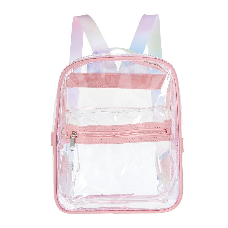 Clear Mini Backpack with Front Pocket and Tie Dye Straps, Transparent Backpack for Concerts, Sporting Events (9 x 5 x 11 In), 3 of 5