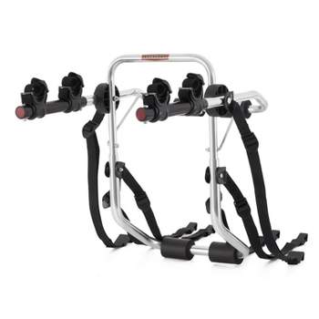 Rockland Trunk Mounted Lightweight Aluminum Bicycle Rack Carrier with Adjustable Hook and Loop Straps and Protective Pads for Cars, Holds 2 Bikes