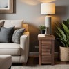 14" Knotty Alder Chairside Table with Concealed Storage, No Assembly Required, Ideal for Living Room or Bedroom - 2 of 4
