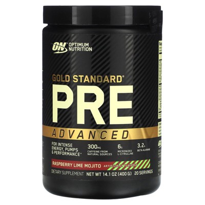 Optimum Nutrition Gold Standard® Pre Advanced, Raspberry Lime Mojito, 14.1 oz (400 g)