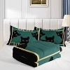 Boersma Cute Cat Bedding Queen Size Cartoon Comforter Set, Green Black Bedding , 1 Quilt 2 Pillowcases - 4 of 4