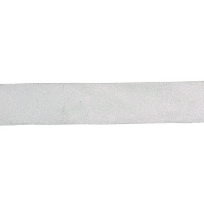 Northlight White Iridescent Glitter Christmas Wired Craft Ribbon 2.5" x 16 Yards