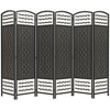 NicBex 5.6' Tall 6-panel Room Divider Folding Privacy Screen for Room Separation, Wave Fiber Freestanding Wall Partition, Black - 3 of 4