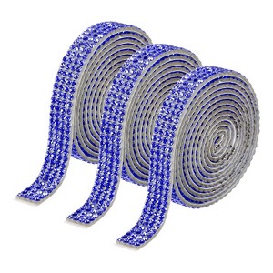 Unique Bargains Self-Adhesive DIY Crafts Decorations Crystal Rhinestone Diamond Ribbon 3 Rolls - 1 of 4