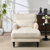 Modern Fabric Upholstered Chaise Lounge Chair,Accent Chair with Cushion and Wood Frame for Living Room,Indoor Lounge Sofa Chair-Koiai - 2 of 4