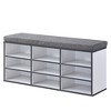Kings Brand Furniture Shoe Bench With Cushion And 9 Cube Storage – Wood Shoe Organizer, Entryway Seating, Cushioned Bench - 3 of 3
