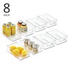 mDesign Small Plastic Kitchen Storage Container Bin with Handles, 8 Pack, Clear, USA Made - 2 of 4