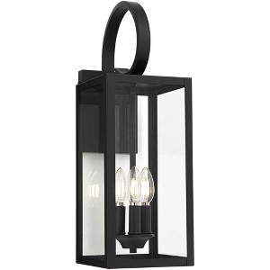 John Timberland Mira Modern Outdoor Wall Light Fixture Flat Black 21 1/2" Clear Glass for Post Exterior Barn Deck House Porch Yard Posts Patio Home - 1 of 4