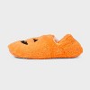 Women's Pumpkin Glitter Embroidered Halloween Faux Fur Slipper Socks with Grippers - Hyde and EEK Boutique™ Orange/Black - 2 of 4