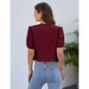 Womens Summer Cardigan Short Puff Sleeve Open Front Office Top Bussiness Jackets Work Suit for Women - 4 of 4