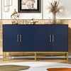 Distinctive Features of Four-Door Sideboard with Metal and Cross-Leg Design, Suitable for Living Rooms, Entrance and Study - 2 of 4