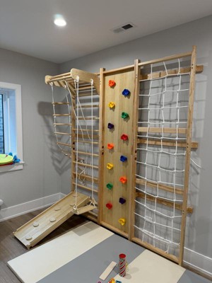 Walnut - 9-in-1 Swedish Ladder Wall Gym And Climber : Target