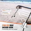 VEVOR Boat Anchor Hook, 304 Stainless Steel Slide Anchor, Knotless Anchor System with Quick Release, Boat Anchor Hook Clips - 3 of 4