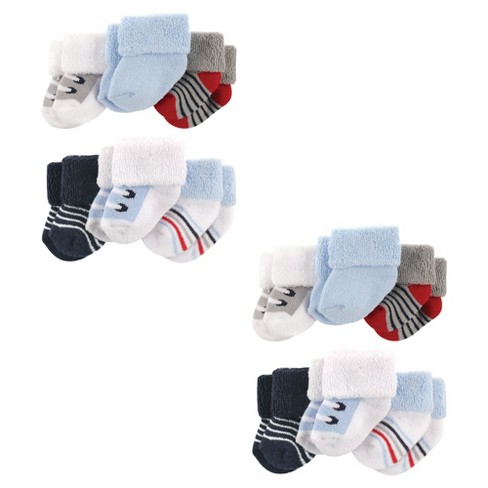 Luvable Friends Baby Boy Newborn and Baby Socks Set, Space, 0-3 Months