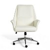 Martha Stewart Maxine Upholstered Office Chair in White/Polished Nickel - 3 of 4