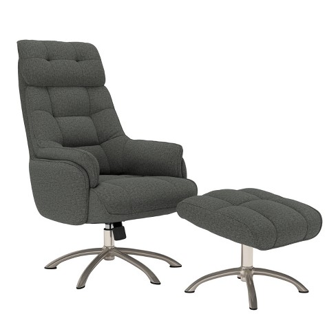 Lisbon Contemporary Swivel Rocker Chair And Ottoman Tweed Prolounger Target