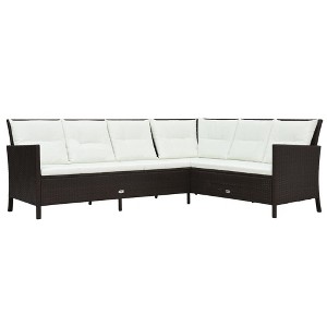 vidaXL Garden Furniture Set Brown, Cream White - 1 of 4