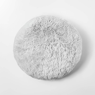 Faux Fur Floor Pillow Gray - Pillowfort™