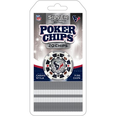 MasterPieces Casino Style 20 Piece 11.5 Gram Poker Chip Set NFL Houston Texans Silver Edition