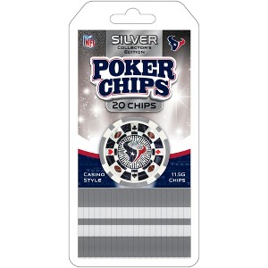MasterPieces Casino Style 20 Piece 11.5 Gram Poker Chip Set NFL Houston Texans Silver Edition - 1 of 3