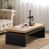 Rectangle Wood Coffee Table,47" Mid Century Modern Farmhouse Wooden Coffee Tables for Living Room Natural Solid Firwood Tabletop-Cuddlewood - 2 of 4