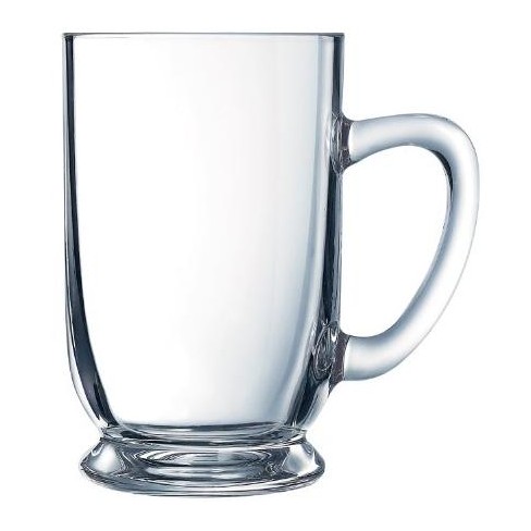 Libbey Kona Glass Coffee Mugs, 16-ounce, Set of 6