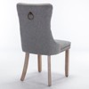 Nikki Collection Modern, High-end Tufted Solid Wood Contemporary Flax Upholstered Linen Dining Chair with Wood Legs Nailhead Trim 2-Pcs Set,Gray - 3 of 4