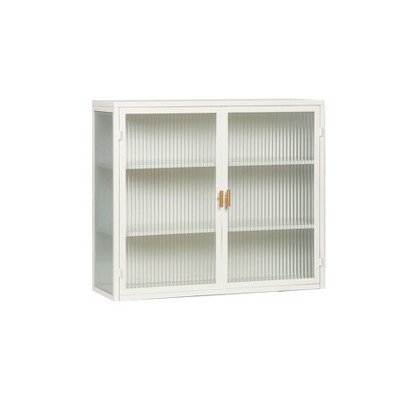 NicBex Bathroom Wall Mount Storage Cabinet Modern Medicine Cabinet with Double Doors
