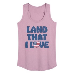Women's - Instant Message - Land That I Love Graphic Racerback Tank - 1 of 4