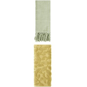 REGALWOVEN 2 Packs Soft Absorbent Cotton Hand Towels with Tassels 14" x 30" - 1 of 4