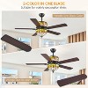 52" Vintage Ceiling Fan with Elegant Tiffany-Style Stained Glass Lamp Shade - 2 of 4