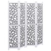 vidaXL 4-Panel Room Divider Gray 55.1 inches x64.7 inches  Solid Wood - 2 of 4