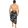 LA LEELA Men's Pareo Beach Sarong Party Wraps One Size Black - 3 of 4