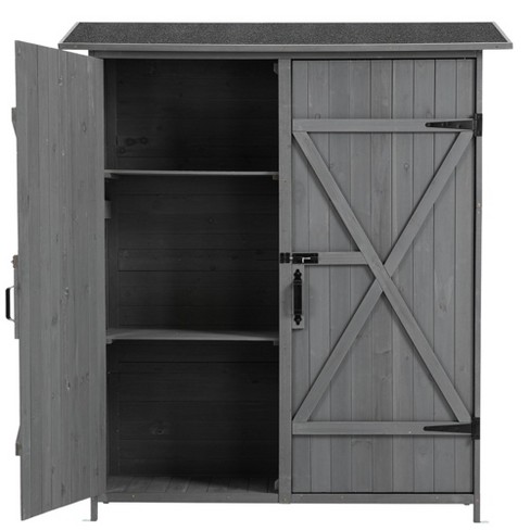 Outdoor Storage Shed With Lockable Door, Wooden Tool Storage Shed W ...