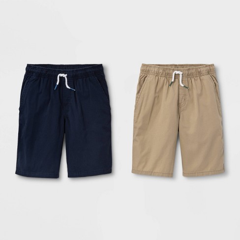 Boys' 2pk Pull-On Woven Shorts - Cat & Jack™ Beige XS