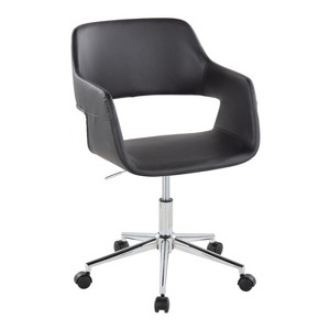 Sapphtopaz Modern Office Chair with Open Back Upholstered Height Adjustable Swivel Task Chair with Matel Base Vanity Chair for Home Office - 1 of 4