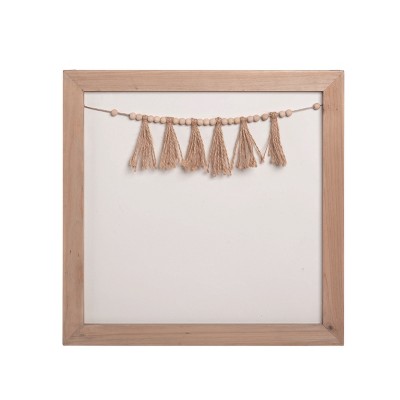 Transpac Wood 15.75 in. Brown Custom Wall Sign with Tassel