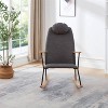Vynxaria Brown Leather Rocking Accent Chairs with Padded High Back & Armrests, for Home Use - 2 of 4