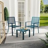 3-Piece All-Iron Patio Bistro Set - Space-Saving, UV-Resistant, 330lb Capacity, Vibrant Colors for Balcony/Garden - 2 of 4